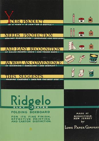 VARIOUS ARTISTS. PACKAGING CATALOG. Book. 1935. 11x8 inches, 29x22 cm. Breskin & Charlton Publishing Corp., New York.